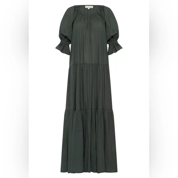 Daughters of India Sahana Gown Emerald Green Size Small Dress Handmade Cotton - Picture 4 of 10